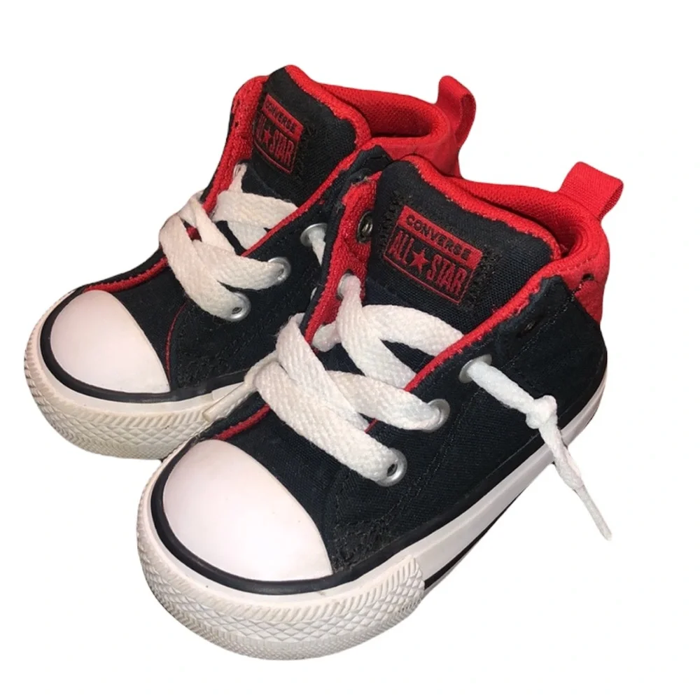 Converse All Star Black & Red Canvas Shoes